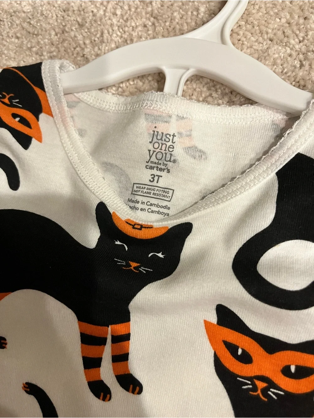 NEW Carter's Halloween Cat Pajama Set size 3T